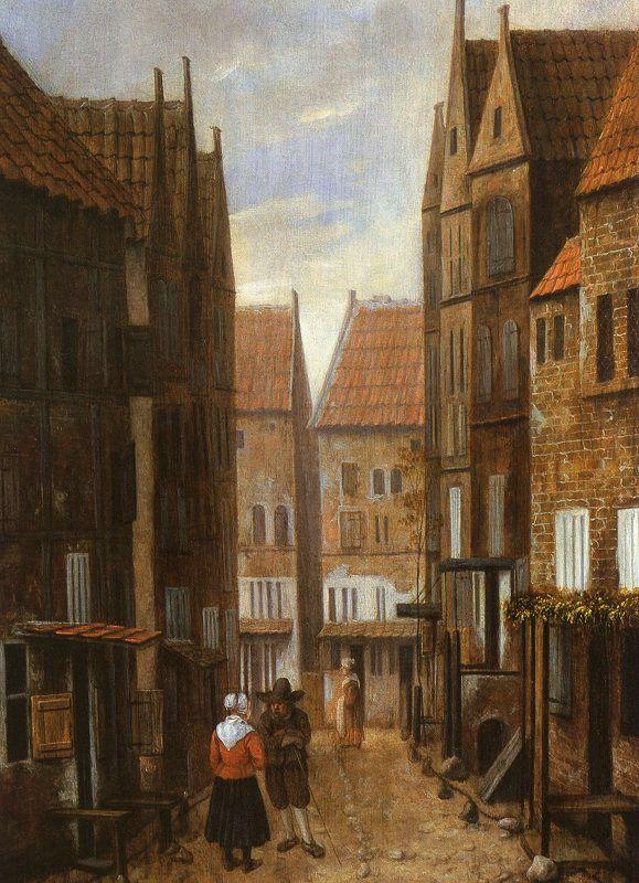 Jacobus Vrel Street Scene with Couple in Conversation Germany oil painting art